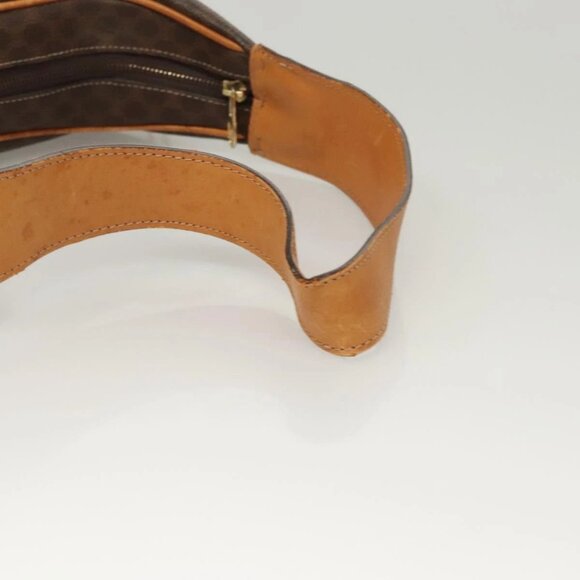 CELINE Macadam Canvas Shoulder Bag PVC Leather Brown Gold Auth 121564 - Picture 8 of 16